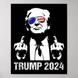 Trump 2024 Election American Flag Sungles Republic Poster