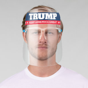 Trump 2024 election keep america great transparent face shield