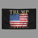 Trump 2024 Elegant Gold Vintage American Flag Banner
