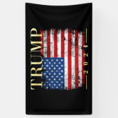 Trump 2024 Elegant Gold Vintage American Flag Banner (Vertical)