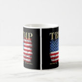 Trump 2024 Elegant Gold Vintage American Flag Coffee Mug (Center)