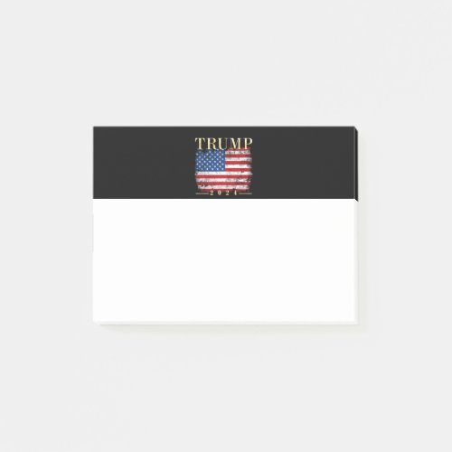 Trump 2024 Elegant Gold Vintage American Flag Post_it Notes