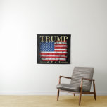 Trump 2024 Elegant Gold Vintage American Flag Tapestry