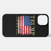 Trump 2024 Elegant Gold Vintage Flag iPhone Case (Back Horizontal)