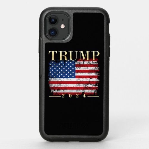Trump 2024 Elegant Gold Vintage Flag OtterBox Symmetry iPhone 11 Case