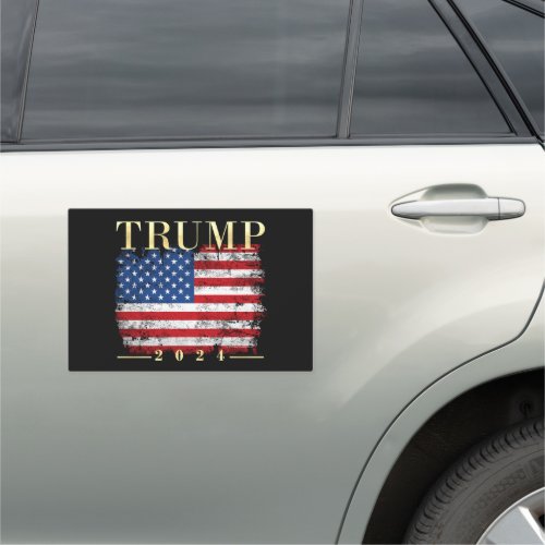 Trump 2024 Elegant Vintage Flag Car Magnet