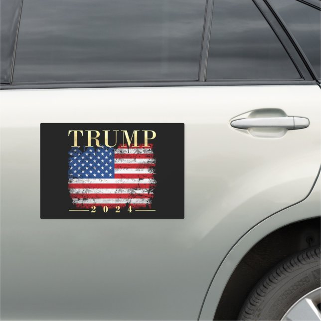Trump 2024 Elegant Vintage Flag Car Magnet (In Situ)