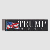 Trump 2024 Elegant Waving Flag Car Magnet (Front)