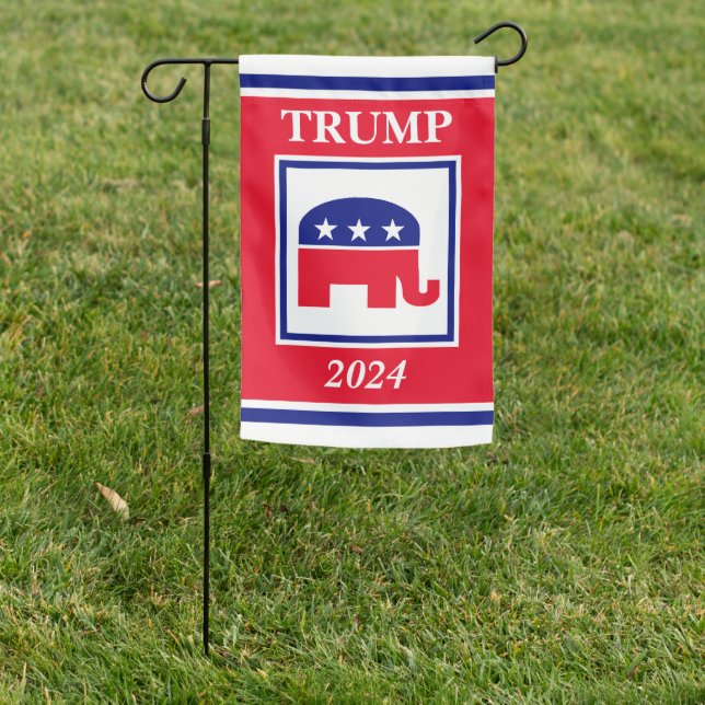 Trump 2024 Elephant Election Garden Flag (In SItu)