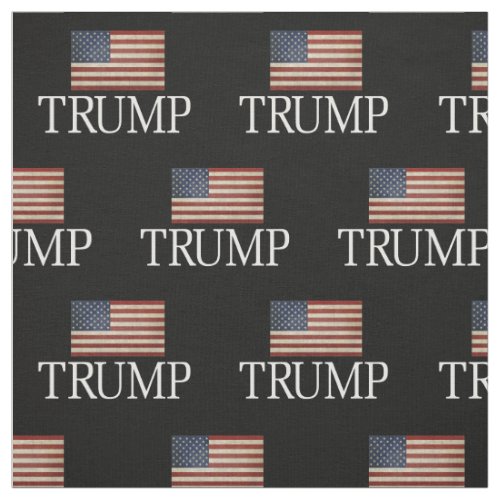 Trump 2024 Fabric with Vintage American Flag