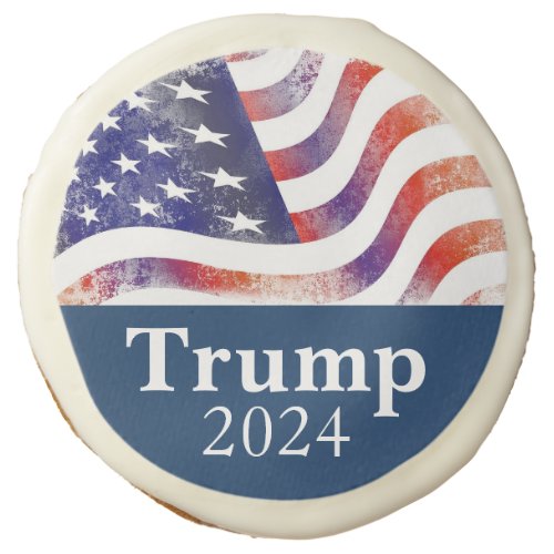 Trump 2024 Faded American Flag Campaign Sugar Cookie
