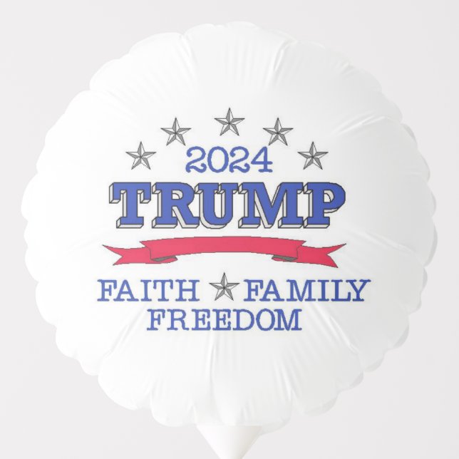 Trump 2024 Faith Family Freedom Balloon (Front)