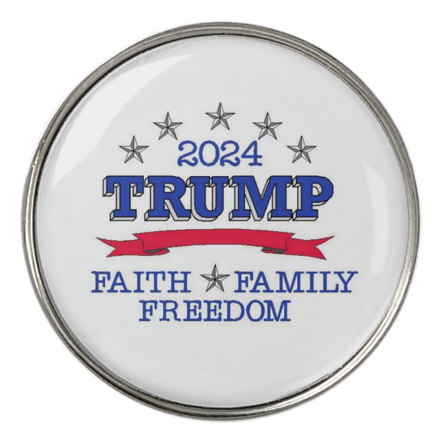 Trump 2024 Faith Family Freedom Golf Ball Marker (Front)