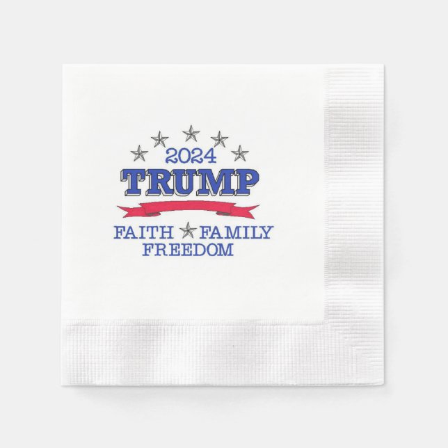 Trump 2024 Faith Family Freedom  Napkins (Front)