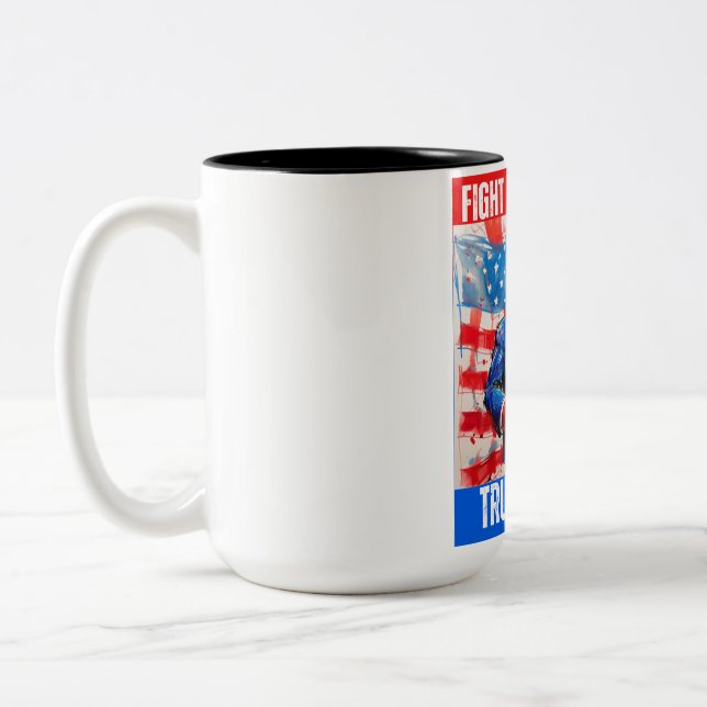 TRUMP 2024 FIGHT FIGHT FIGHT Two-Tone COFFEE MUG (Left)