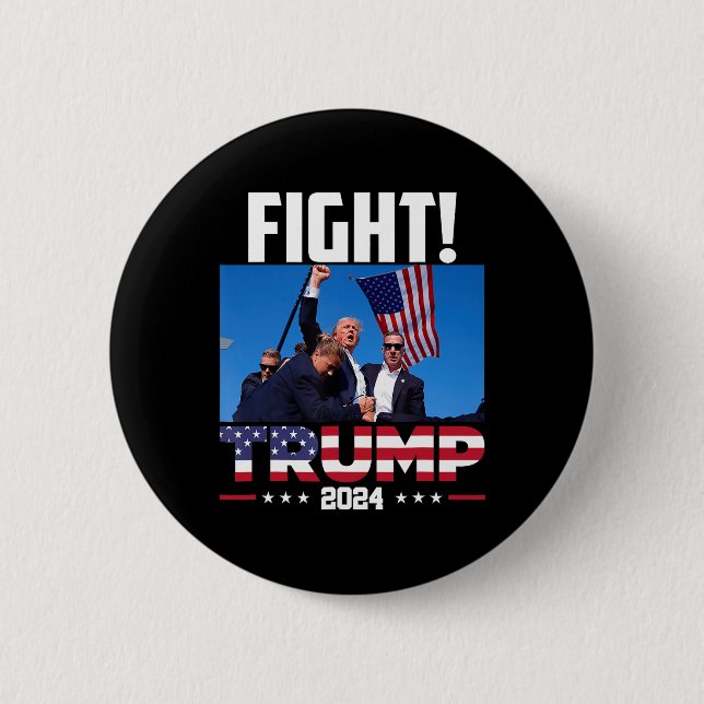 Trump 2024 Fight Fist Rally Trump Rally 2024 Ameri Button (Front)