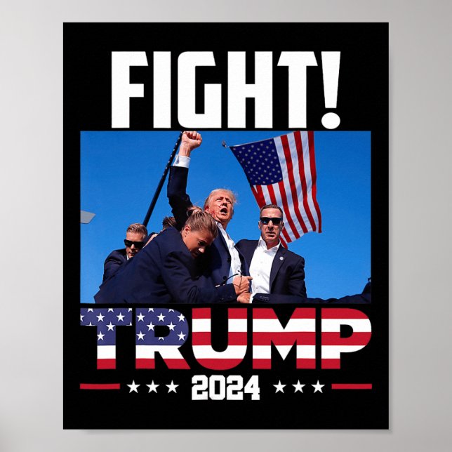 Trump 2024 Fight Fist Rally Trump Rally 2024 Ameri Poster (Front)