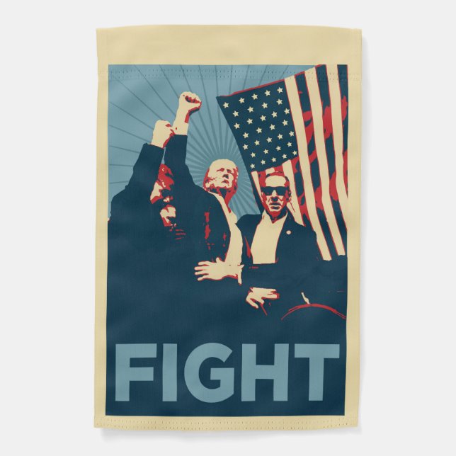 Trump 2024 Fight Garden Flag Shepard Fairey Style (Front)