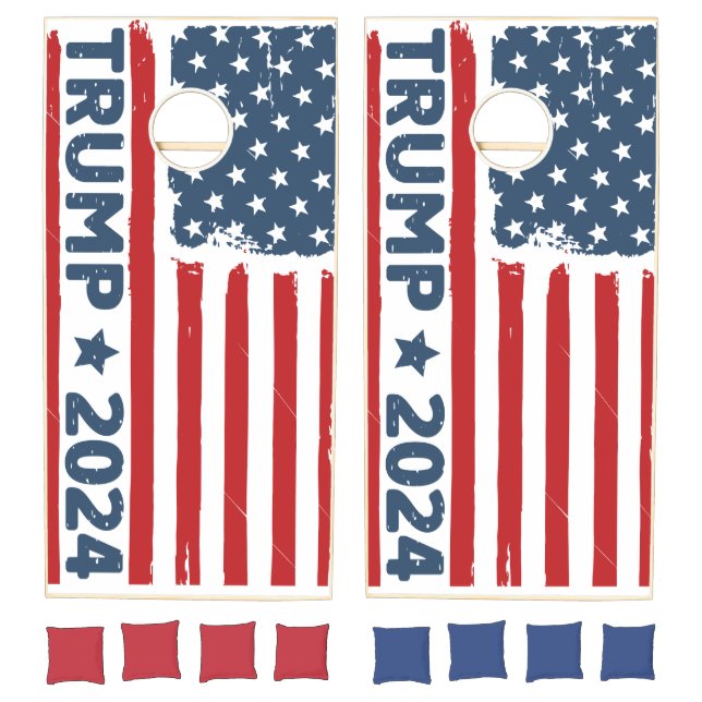 Trump 2024 Flag America  Cornhole Set (Set)
