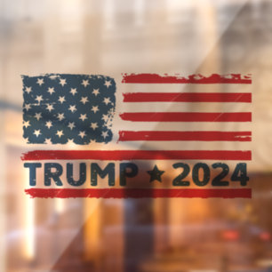 Trump 2024 Flag America Window Cling
