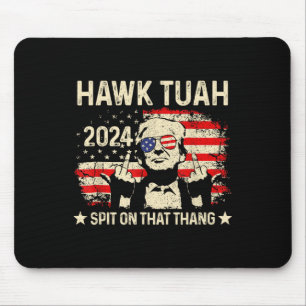 Trump 2024 Flag Funny Hawk Tush Middle Finger 24 V Mouse Pad