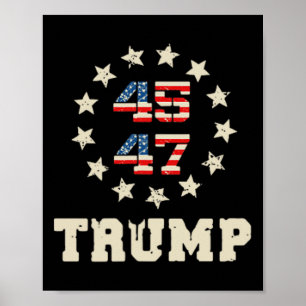 Trump 2024 Flag (on Back) Take America Back Trump Poster