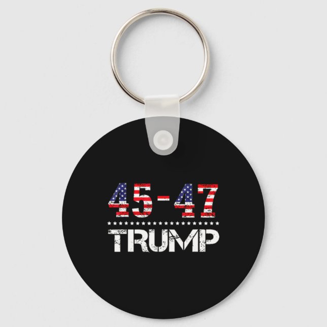 Trump 2024 Flag (on Byck) Take America Ck Trump Fl Keychain (Front)
