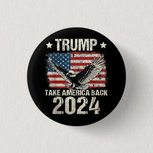 Trump 2024 flag take America back men women Trump  Button