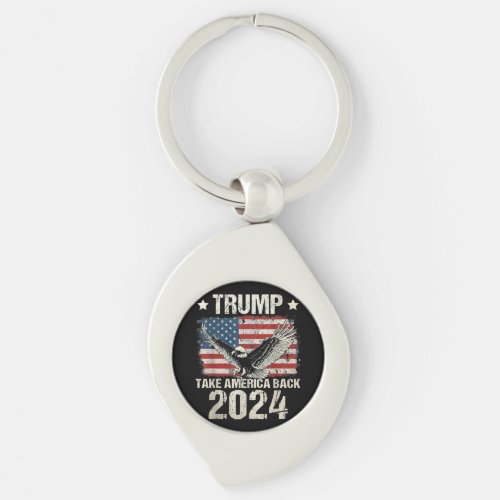 Trump 2024 flag take America back men women Trump  Keychain