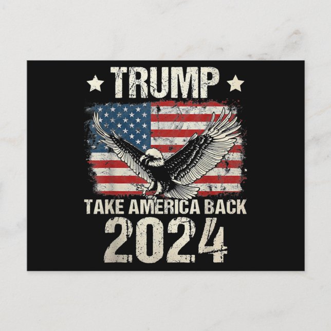 Trump 2024 flag take America back men women Trump  Postcard (Front)