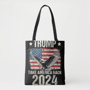 Trump 2024 flag take America back men women Trump  Tote Bag