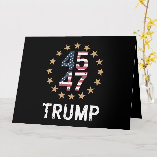 Trump 2024 Flag Take America Back Trump 45 47  Card (Yellow Flower)