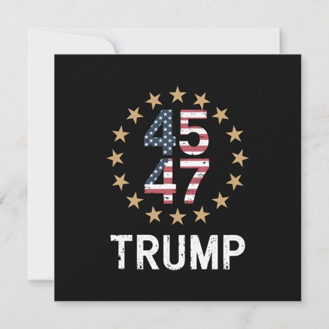 Trump 2024 Flag Take America Back Trump 45 47  Invitation (Front)