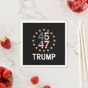 Trump 2024 Flag Take America Back Trump 45 47 Napkins
