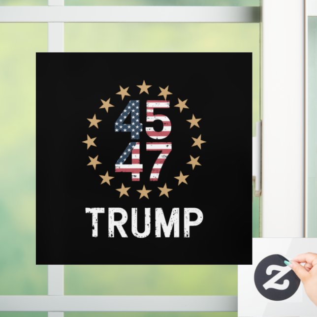 Trump 2024 Flag Take America Back Trump 45 47  Window Cling (Home)
