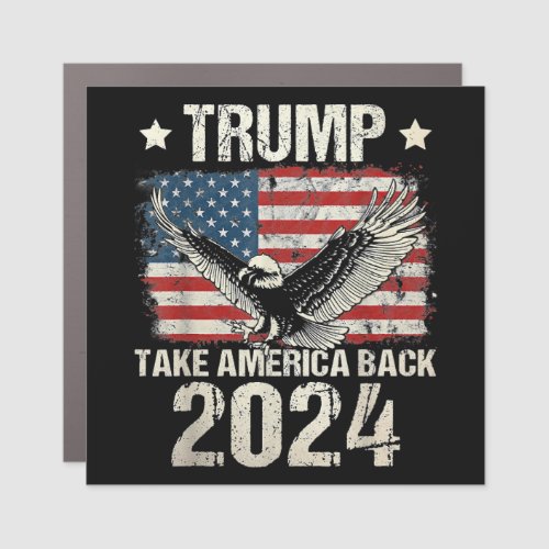 Trump 2024 flag take America back women Trump Car Magnet