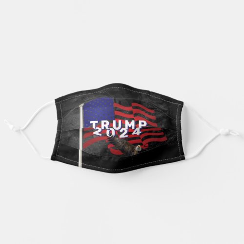 Trump 2024 Flag with Bald Eagle Adult Cloth Face Mask