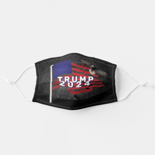 Trump 2024 Flag with Bald Eagle Adult Cloth Face Mask