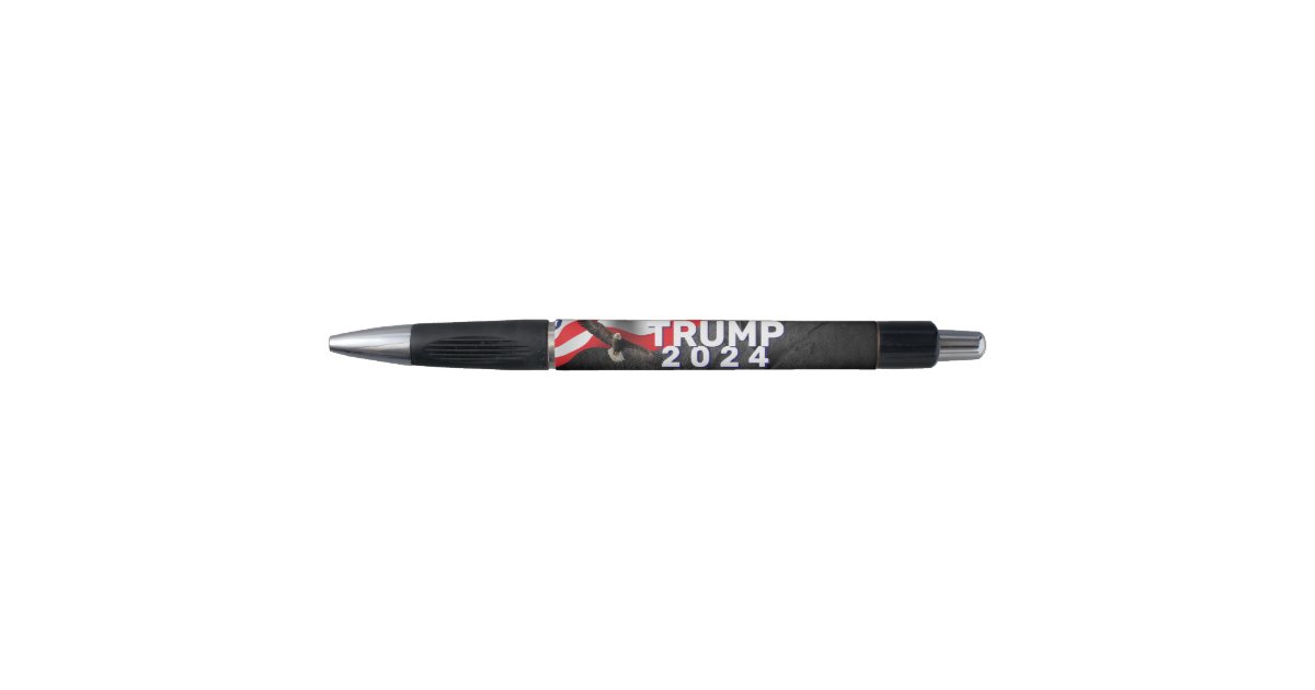 TRUMP 2024 Flag with Bald Eagle Pen Zazzle