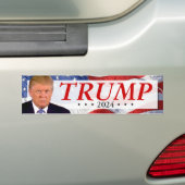 Trump 2024 Focused Bumper Sticker (On Car)
