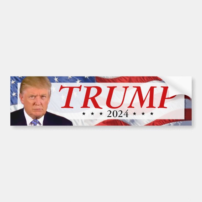 Trump 2024 Focused Bumper Sticker (Front)