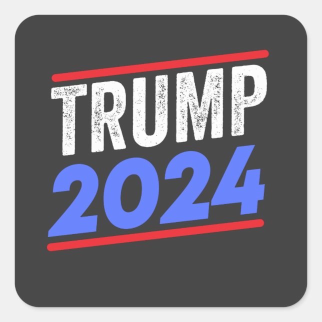 Trump 2024 For President Donald Jr. Maga Election Square Sticker (Front)