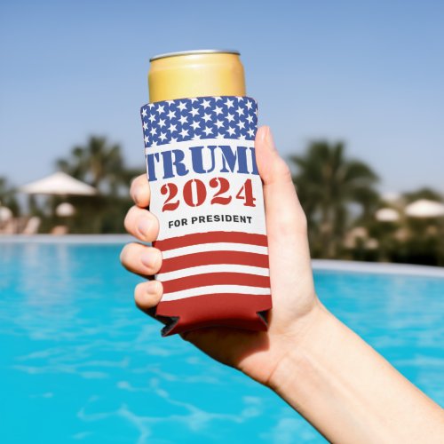 Trump 2024 for President Election Campaign Seltzer Can Cooler