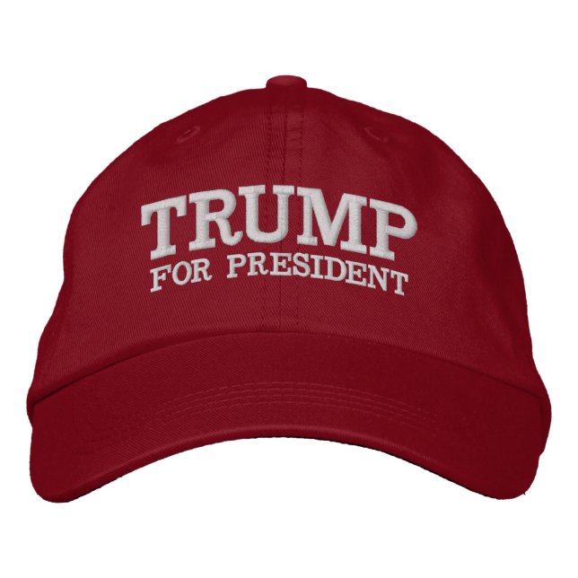 Trump 2024 For President Embroidered Baseball Cap (Front)