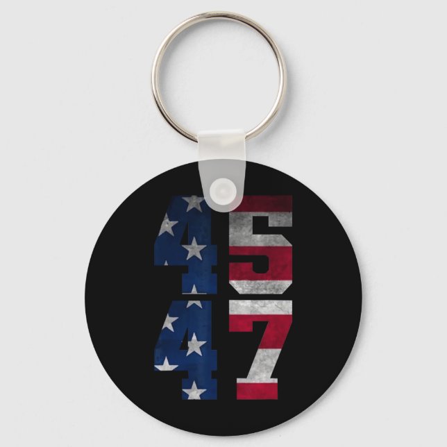 Trump 2024 For President Us Flag  Keychain (Front)
