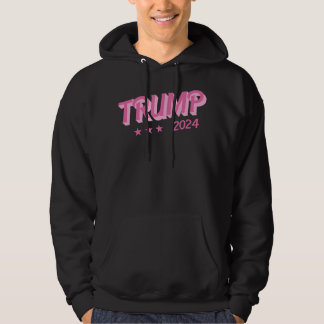 Trump 2024 Funny Donald Trump Pink Bubble Letters Hoodie