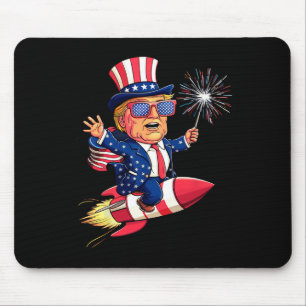 Trump 2024 Happy 4th Of July Trump American Flag  Mouse Pad