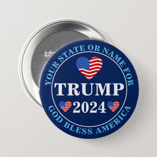 Trump 2024 Hearts Patriotic Collectible Political Button