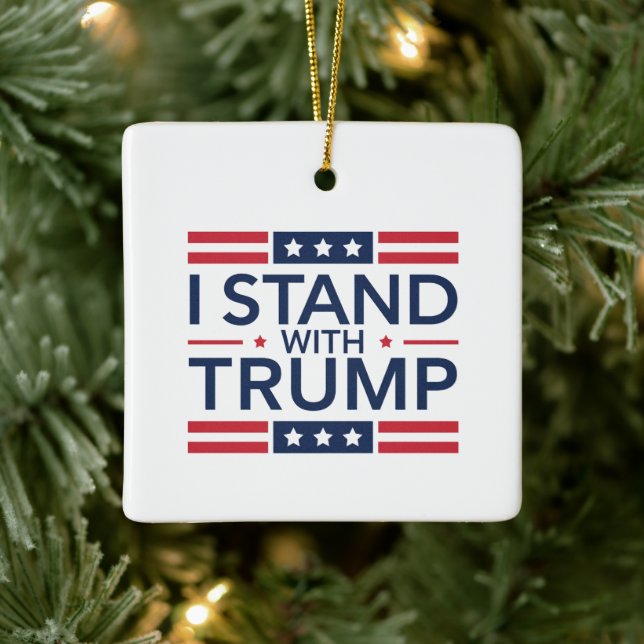 Trump 2024 I Stand With Trump Support President  Ceramic Ornament (Tree)