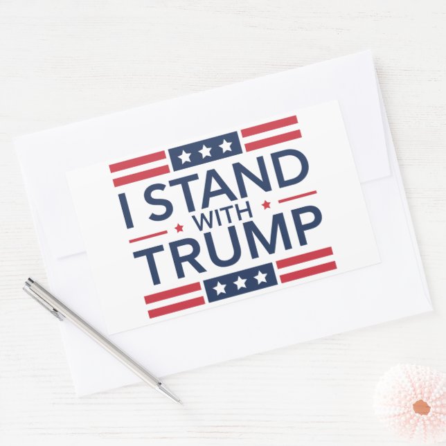 Trump 2024 I Stand With Trump Support President  Rectangular Sticker (Envelope)